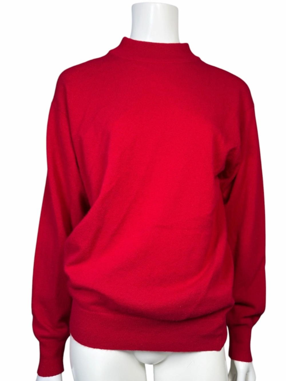 Vintage Neiman Marcus Cashmere Mock Neck Sweater Scotland Red Medium